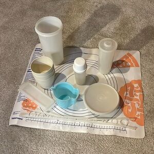 Tupperware, vintage pastry, sheet and containers
